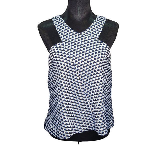 HD in Paris Tops - HD in Paris Blue Geometric Sleeveless Top Size 8